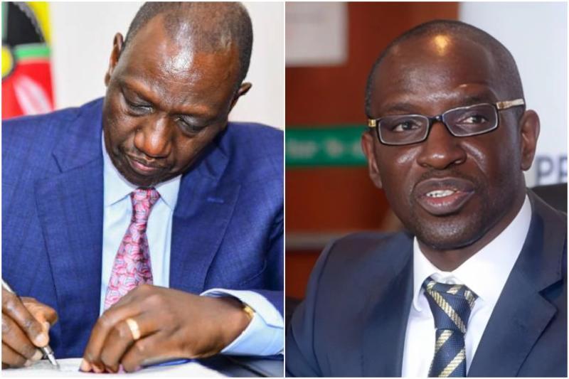 Photocollage of President Ruto and Andrew Musangi.